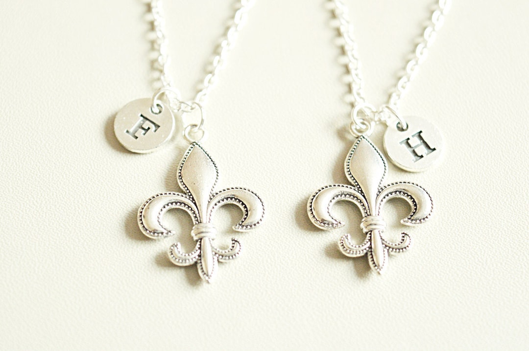 Collier Meilleur ami, Fleur de lis, collier amiti, fleur de lys ...