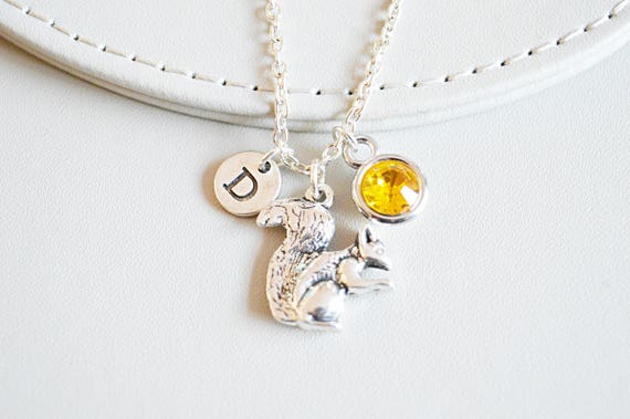 Squirrel Necklace, Squirrel Gift, Squirrel Jewellery, Necklace for friend, animal lover gift, fashion necklace, Fashion jewelry, custom