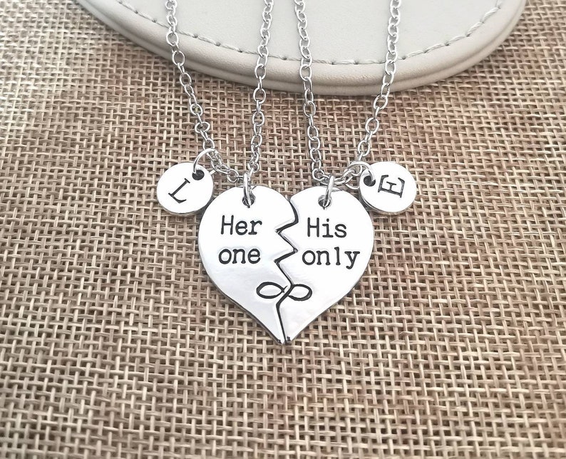 Couple Necklace, Couple Necklace Set, Couples Necklace Set, Couple Necklace for 2, His and her gift, Couples necklace set,his hers necklaces image 2