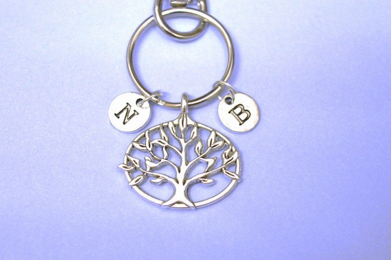 Personalized Name Keychain Tree of Life Keyring Custom Gift for