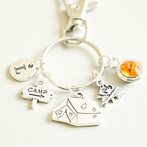 Camping Gift, Scout Gift, Camping Keychain, Scout Keyring, Summer Camping, Lakeside Camping, Camping Tent, Girl Guide, Forest, Hiking, Camp