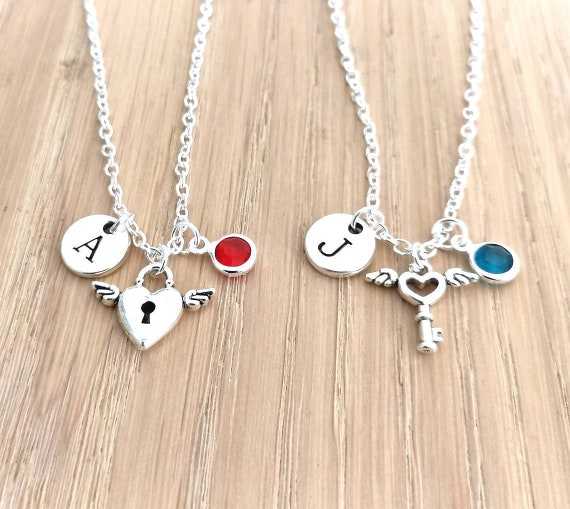Friendship necklaces for 2, best friend necklaces for 2, BFF personalised gift, customized jewelry, bff heart necklace,2 way friendship gift
