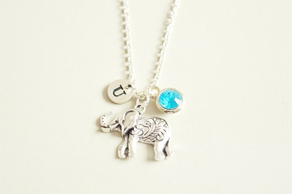 Elephant Gift, Elephant Necklace, Elephant Jewelry, Personalized Gift, Elephant Charm, Animal Necklace, Necklace with charm, Elephants
