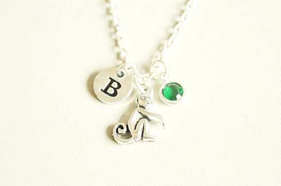 Monkey Necklace, Monkey Jewelry, Animal Jewelry Monkey Themed Gift, Monkey Lover, Monkey Fan, Small Monkey, Chimpanzee, Birthday, Friends