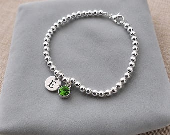 Armband met geboortesteen van augustus, geboortesteen van augustus, peridot geboortesteen, verjaardagscadeau voor augustus, armband voor vrouwen met de geboortesteen van augustus, cadeau voor vrouwen, cadeau voor haar