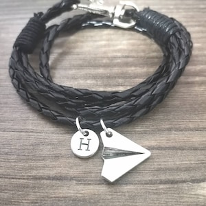 Bracciale Origami, Bracciale aereo di carta, regalo maschile, Bracciale aereo Origami, Bracciale unico, Bracciale Origami, Aereo, Viaggio, Pilota, BFF
