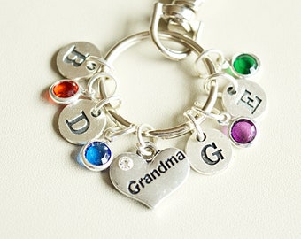 Grandma Keychain, Grandma personalized gift, Grandmother day gift, gift for Grandma, Grandma Present, Granny, Mother, Mum, Family Tree gift