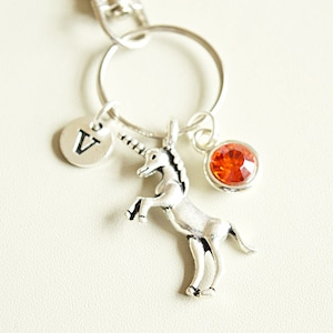 Unicorn Keychain, Unicorn Keyring, Unicorn Gift for Her, Personalized Gifts, Unicorn Charm, Unicorn Birthday. Animal lover, Horse, Children