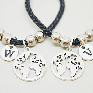 Amitié à distance, Cadeau d’amitié, Cadeau de petit ami, Relation à longue distance, Bracelet d’amitié, Amis, Carte du monde, Globe, Bff