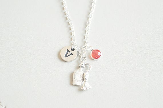 Scent Bottle Necklace, Perfume bottle Necklace, Perfume Necklace, Personalized scent Bottle Necklace, Gift for model, Glamour necklace,