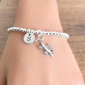 Lizard Bracelet, Gecko Bracelet, Silver Lizard, Lizard Jewelry, Everyday Bracelet, Lizard Pendant, Gecko Gift, Lizard Gift, Animal, Children