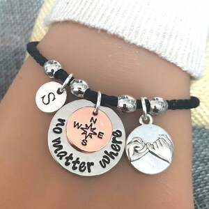 Long distance girlfriend gift, long distance gifts daughter, long distance girlfriend, no matter where bracelet, Girl friend gift, Lesbian
