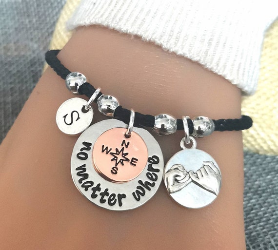 Long distance girlfriend gift, long distance gifts daughter, long distance girlfriend, no matter where bracelet, Girl friend gift, Lesbian