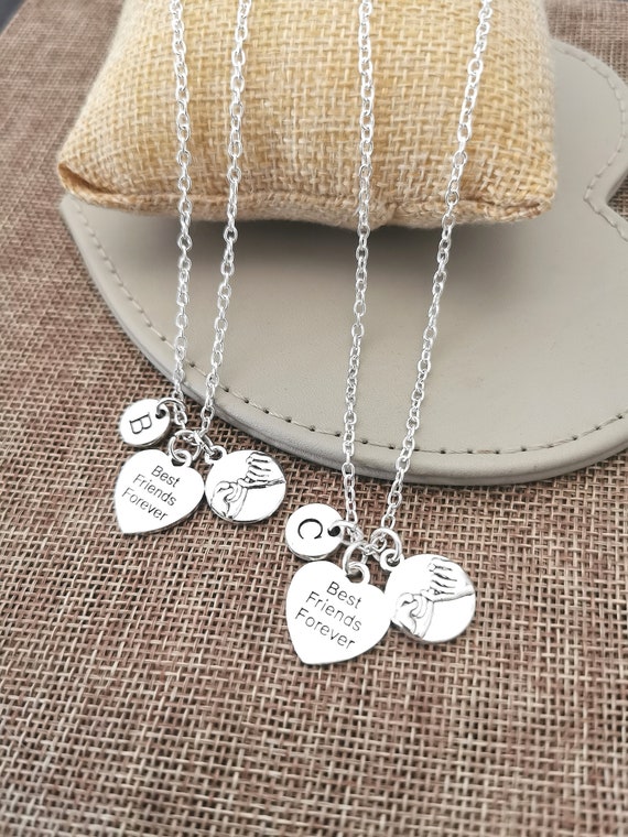 Amazon.com: Custom BFF Necklace for 2 Personalized Split Heart Friendship  Couple Family Necklace Stainless Steel Heart-Shaped Matching Puzzle Pendant  Jewelry Gifts for Best Friend Girls Women : Clothing, Shoes & Jewelry