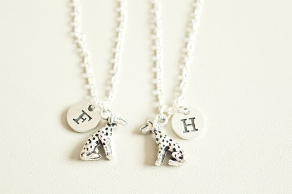 Dog necklaces, Dog necklace, 2 Friendship necklace, Bff necklace for 2, Friends necklace, Set of 2, Gift for best friends, Dalmatian, Animal