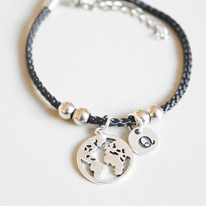 Weltkarte Armband, Weltkarte Geschenk, Herren Lederarmband, Fern-Freund Geschenk, Globus Geschenk, Reisearmband, Globus, Globetrotter