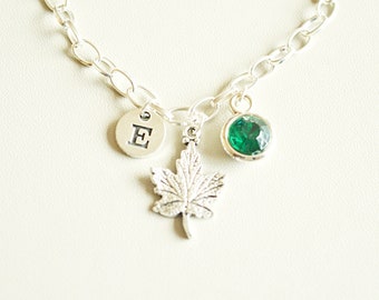 Maple Leaf Bracelet, Maple Leaf Gift, Maple Leaf Jewelry, Maple Leaves, Nature Lover, Leaf gift, Nature Gift, Canada Gift, Canadian, Pendant