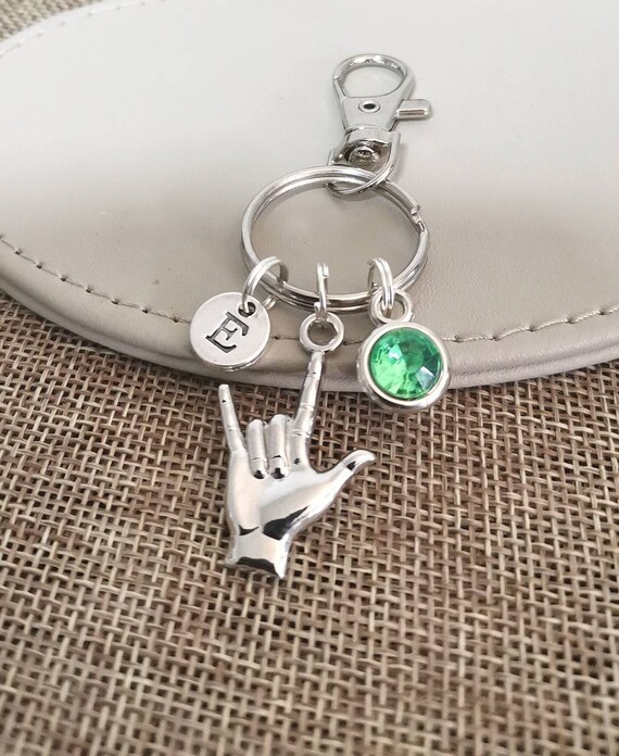 Sign Language Keychain, Sign Language Keyring, I love you Sign Gift, Hand Sign Keychain, Sign Language Symbol, Sign language  Gifts, I love
