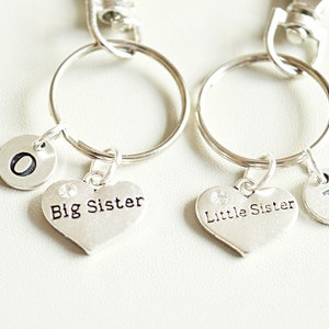 Sister Keyrings, Big sister Little sister, Big Sister Little Sister Gift, Sister Keychains, Gift for Sisters, Big Sis Lil Sis Gift, Brother image 1