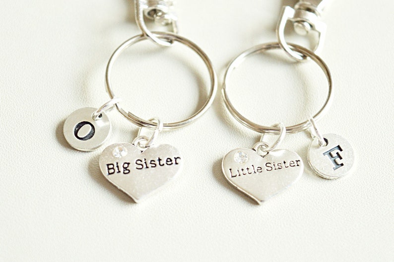 Sister Keyrings, Big sister Little sister, Big Sister Little Sister Gift, Sister Keychains, Gift for Sisters, Big Sis Lil Sis Gift, Brother image 1