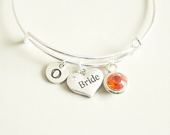 Bride bracelet, brides bangle, Wedding jewelry, brides gift, bride to be gift set, bridesmaid bracelet set, bridesmaid , wedding bangle