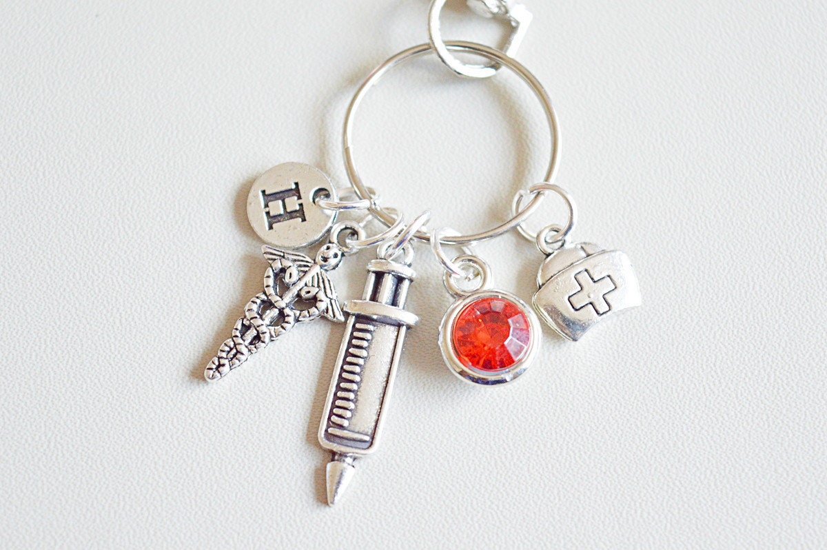 Personalised Nursing Keychain Keyring Nurse Gift Key Chain Rings Medical Box 