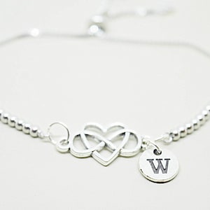 Personalisierte Brautjungfer Armbänder, Brautjungfern Armbänder, Brautjungfern Armband Set, Double Infinity, Silber Armband, Brautjungfer Geschenke, Brautjungfer Vorschlag