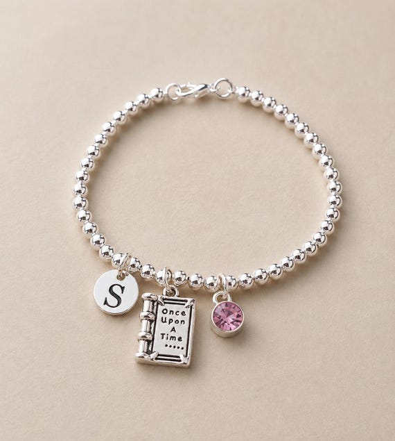 Book Lover Bracelet, Gift for Reader, Bookworm Gift for Her, Personalised Reading Bracelet