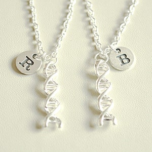 DNA Strand Necklace, Gifts for Scientists, Genetics Necklace, Genetics Jewelry, Friend Necklace Set, Two Necklace Set, Science Colleague