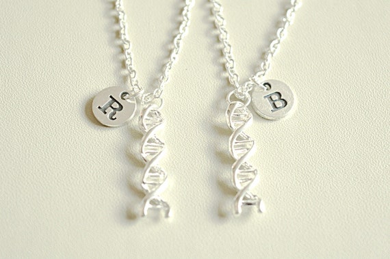 DNA Strand Necklace, Gifts for Scientists, Genetics Necklace, Genetics Jewelry, Friend Necklace Set, Two Necklace Set, Science Colleague