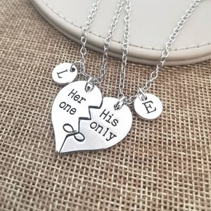 Couple Necklace, Couple Necklace Set, Couples Necklace Set, Couple Necklace for 2, His and her gift, Couples necklace set,his hers necklaces image 1