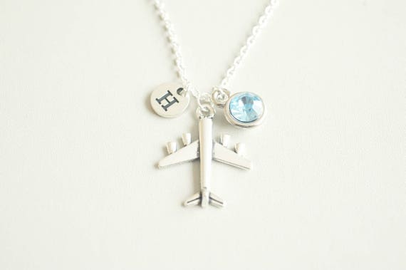 Plane Jewellery, aeroplane Necklace, Airplane Gifts, Airplane Necklace, Silver plane Charm,Air,Aero, Jet, Flight, Pilot, Air hostess, flying