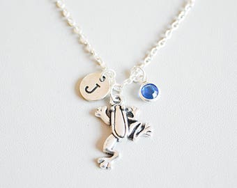 Frosch Halskette, Krötenkette, Silberfrosch, einfache Halskette, Frosch Schmuck, Täglicher Schmuck, Frosch Anhänger, Alltägliche Halskette, Frosch Geschenk