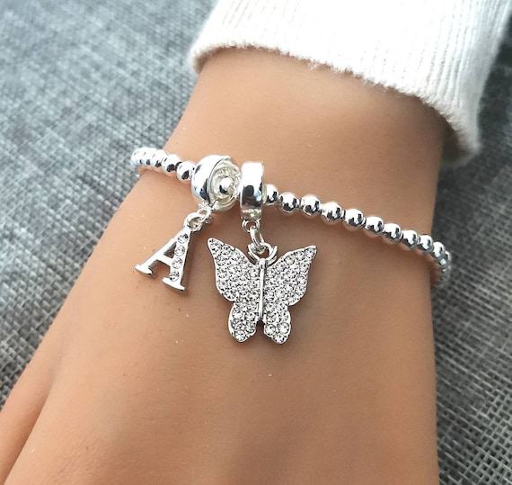 Butterfly bracelet, butterfly bracelet women, butterfly bracelet for her, silver bracelet women, butter fly charm jewelry, sister bracelet