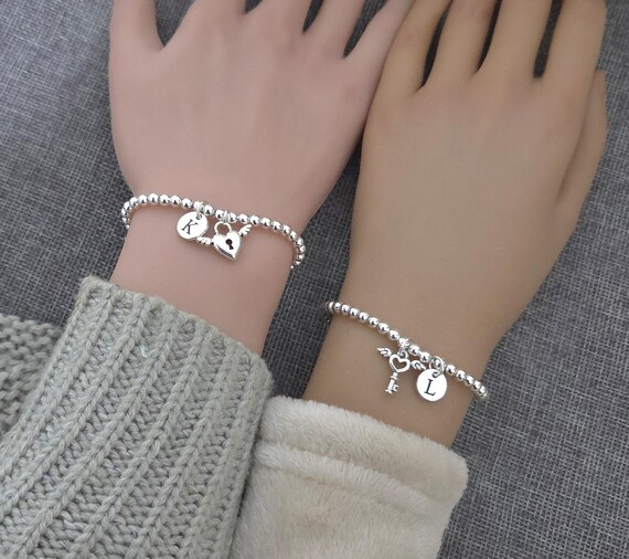 Lock and Key bracelets, Bracelet for of 2, BFF bracelet set, BFF brackets for 2, Long distance friends, Couple gift, Friends, Couple Gift