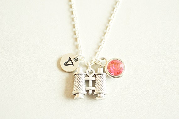 Binoculars Necklace , Binoculars gift for her, Binoculars jewelry, Binoculars charm, Unique Travel gift, Long distance friends gift,Birthday