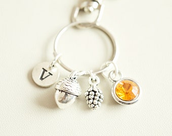 Woodland keychain, Acorn Keychain,  Nature Gifts, Acorn Keychain, Acorn charm, Acorn Gifts for her, Acorn Keyring, Acorn Key Chain, Unique