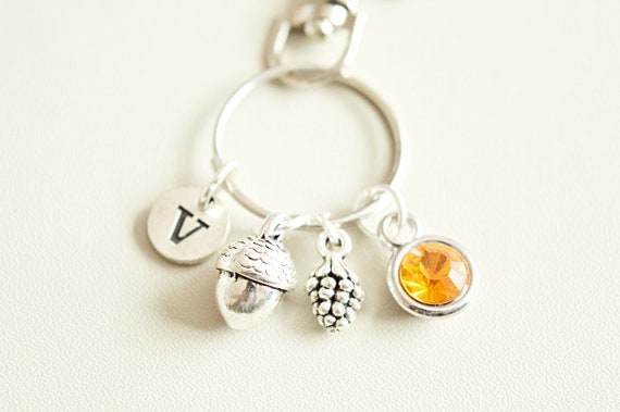 Woodland keychain, Acorn Keychain, Nature Gifts, Acorn Keychain, Acorn charm, Acorn Gifts for her, Acorn Keyring, Acorn Key Chain, Unique