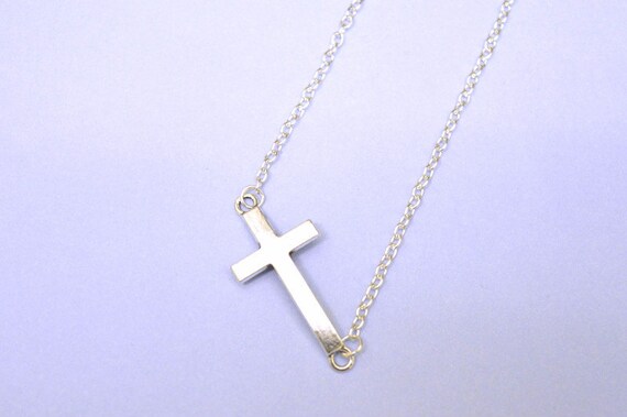 Cross Necklace, Cross Charm necklace, Silver Cross Necklace, tiny cross pendant necklace,Christening necklace, Cross for men