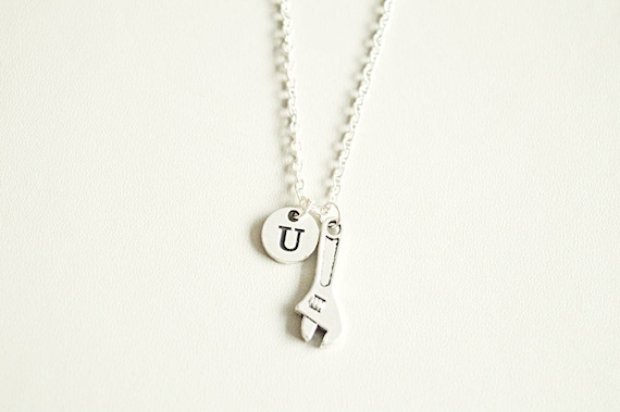 Wrench Necklace, Spanner Necklace, Mechanic Necklace, Mechanic Jewelry, Wrench Charm, Mechanic Necklace, Dads Birthday Gift, Tool, DIY, Dad
