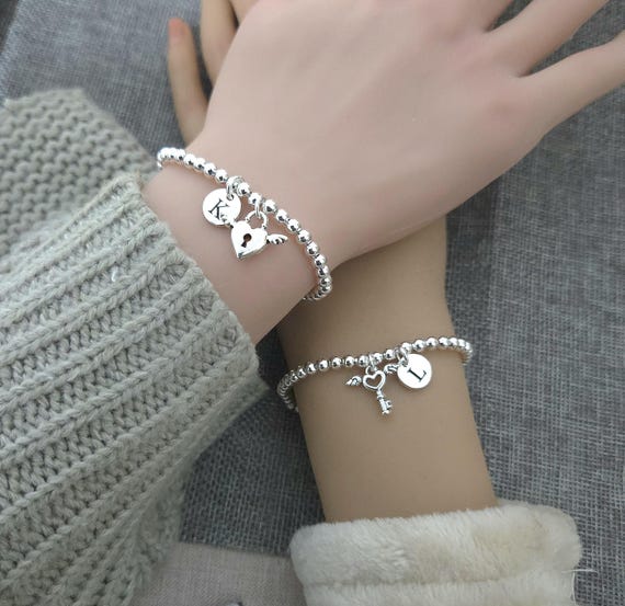Best Friend Bracelet, Lock and Key bracelets, Bracelet for of 2, BFF bracelet set, BFF bracelets for 2, Long distance friends, Friendship,
