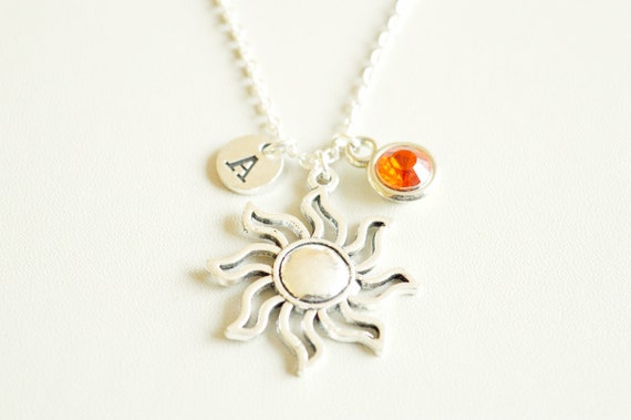 Sun Necklace, Sun Gifts, Good luck Necklace, Personalized Sun Necklace, Sunshine jewelry, Gift for bestie, Sun charm, You are my sunshine