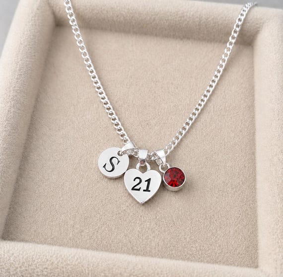 21st Birthday Necklace, 21st Granddaughter Gift, Daughter Birthday Necklace, Personalized Jewelry for Her