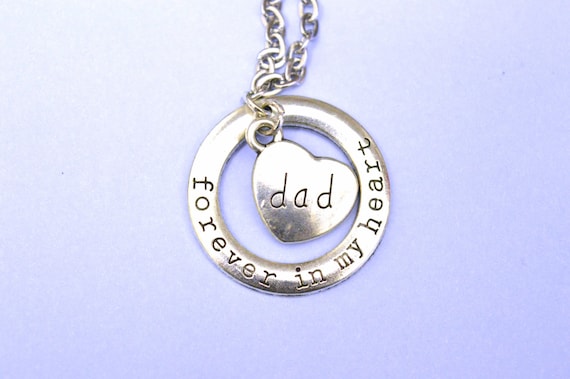 Forever in my heart dad father mother mom grandma grandpa necklace , remembrance jewelry, memorial gift, long distance, mother daughter son