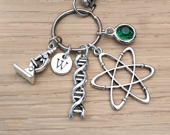 Cadeau science geek, cadeau science, porte-clé science, porte-clé science, porte-clé science, cadeau pour geek, atome, ADN, chimiste, chimie, physique