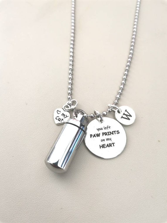 Cat Ashes Urn Necklace, Cat Memorial Necklace, Cat memorial Gift, In Memory of Cat, Cat Remembrance, Cat Loss Gift, Pet Loss , Pet, Cats