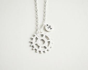 Gear Necklace, Gear charm necklace, Gift for boyfriend, Gift for mechanic, Steam Punk gift, Mechanical, Gear charm, Gift for engineer, Geek