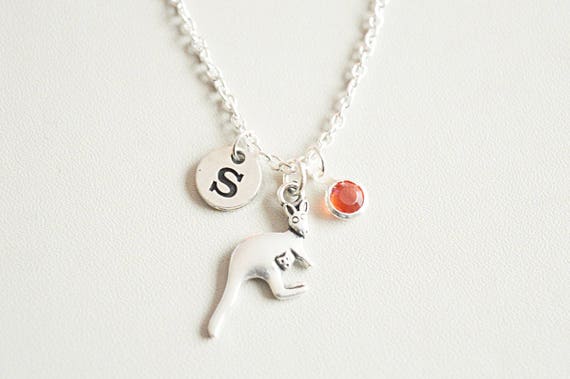 Kangaroo Necklace, Silver Kangaroo Necklace, Kangaroo Gift, Kangaroo Jewelry, Animal Necklace, Personalized Kangaroo, Kangaroo, Australia