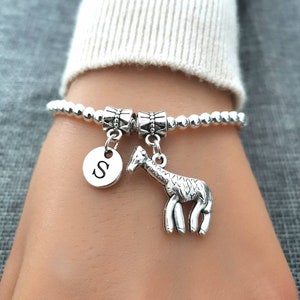 Giraffe che baciano charm in argento sterling .925 x1 Giraffe Kiss Love