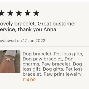 Dog bracelet, Pet loss gifts, Dog paw bracelet, Dog charms, Paw bracelet, Dog loss gift, Dog gifts, Pet loss bracelet, Paw print jewelry image 5